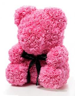 Medvídek z růží růžový Rose Bear 40 cm