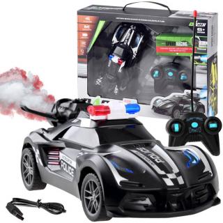Policejní autíčko na dálkové ovládání s kouřovým efektem Spray Car