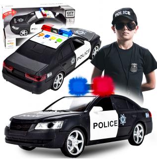 Policejní auto se světly a zvuky City Rescue 1:16 černé