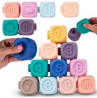 Senzorické kostky pro nejmenší Baby Training Blocks 10 kusů