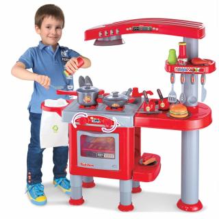 Velká dětská kuchyňka s digestoří a příslušenstvím Red Kitchen