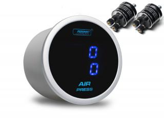 PROSPORT duální digitální ukazatel tlaku vzduchu s modrým podsvícením (velká čidla)