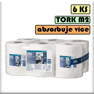 Útěrky papírové TORK Plus, 368 útržků, 125 m, 2 vrstvy, bílé, M2, 6 kusů