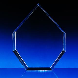 3D celé postavy -  skleněný krystal mnohoúhelník 140x115x60mm