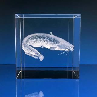 3D postava ve skla-  skleněná krychle 100x100x100 mm