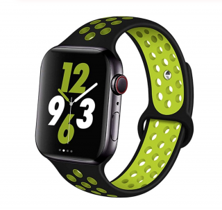 Sportovní řemínek na Apple Watch 6 / 5 / 4 / 3 / 2 / SE (40 mm  / 38 mm) černozelený