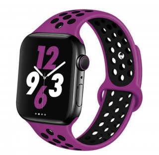 Sportovní řemínek na Apple Watch 6 / 5 / 4 / 3 / 2 / SE (40 mm  / 38 mm) fialovočerný