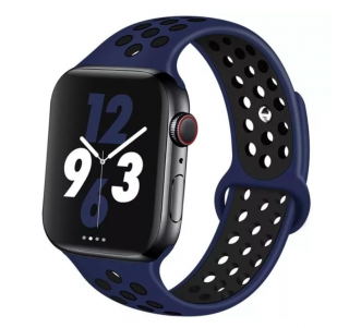 Sportovní řemínek na Apple Watch 6 / 5 / 4 / 3 / 2 / SE (40 mm  / 38 mm) modročerný II