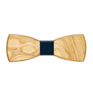 Dřevěný motýlek Light Olive Barva látky: Modrá obleková