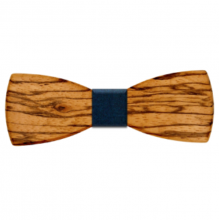 Dřevěný motýlek Zebrawood Barva látky: Modrá obleková