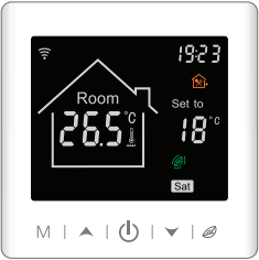 Aluzan TRB-3 WiFi, programovatelný pokojový termostat pro spínání kotlů, ovladatelný na dálku pomocí aplikace Android nebo iOS Barva: Bílá