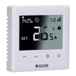 ROZBALENÉ: Aluzan EB-160 WiFi - programovatelný termostat pro ovládání kotlů i elektrického vytápění do 16A Barva: Světlý displej