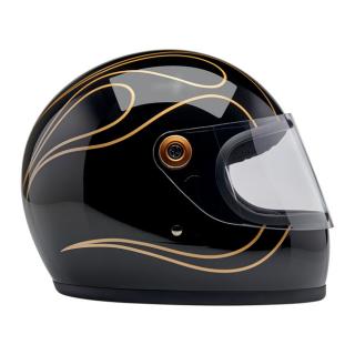 Helma Biltwell Gringo S helmet gloss black flames Velikost: L