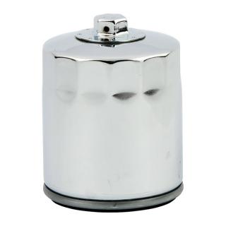 MCS, spin-on oil filter, with top nut. Chrome
