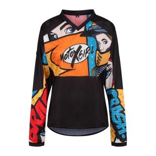 MotoGirl Pop Art MX jersey black L