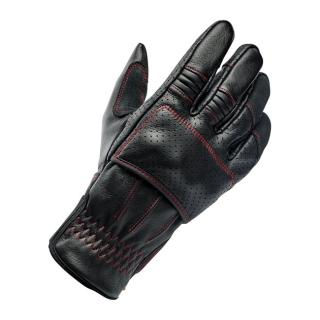 Rukavice Biltwell Borrego gloves black, redline CE appr.