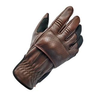 Rukavice Biltwell Borrego gloves chocolate, black CE appr.