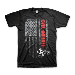 Triko Evel Knievel Flag T-shirt black