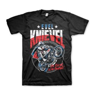 Triko Evel Knievel Wheelie T-shirt black