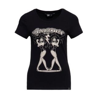 Triko Queen Kerosin Trouble Maker t-shirt black Velikost: L