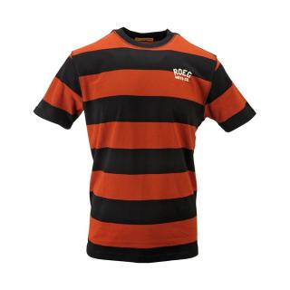 Triko Roeg Cody striped t-shirt black/orange