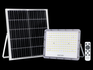 CENTURY Sirio Solare, Solární nástěnný reflektor, 10W LED, 4000K, IP65, dálkové ovládaný se solárním panelem