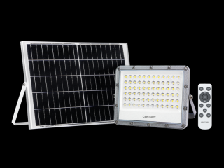 CENTURY Sirio Solare, Solární nástěnný reflektor, 5W LED, 4000K, IP65, dálkové ovládaný se solárním panelem