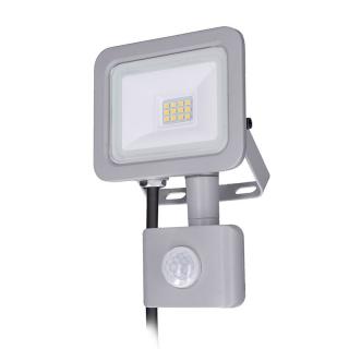 Solight LED reflektor Home se sensorem, 10W, 750lm, 4000K, IP44, šedý