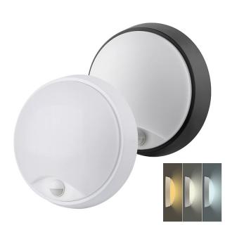 Solight LED venkovní osvětlení se senzorem a nastavitelnou CCT, 18W, 1350lm, 22cm, 2v1 - bílý a černý kryt