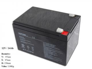 VIPOW Baterie olověná 12V / 14Ah bezúdržbový akumulátor