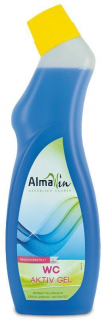 Aktivní WC gel Almawin na čištění toalet a záchodových mís s mátovou vůní 750 ml.