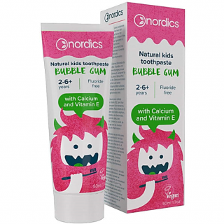 Přírodní bezfluoridová zubní pasta pro děti od 2 let s probiotikem a jahodou 50 ml.