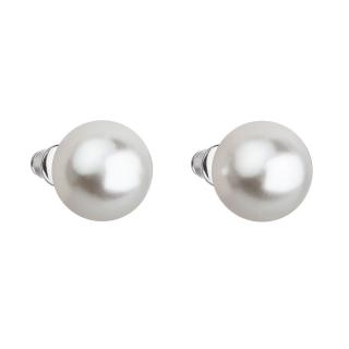 Evolution Group CZ Náušnice bižuterie s perlou bílé kulaté 71069.1