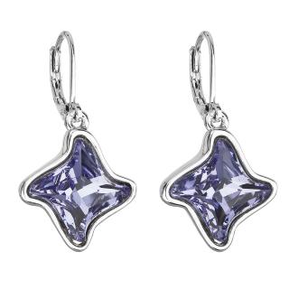 Evolution Group CZ Náušnice bižuterie se Swarovski krystaly modrá hvězdička 51055.3 tanzanite