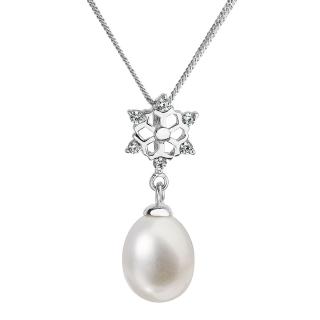 Evolution Group CZ Perlový náhrdelník s řetízkem z pravých říčních perel bílý 22010.1