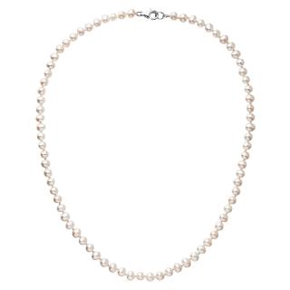 Evolution Group CZ Perlový náhrdelník z pravých říčních perel bílé oválné perly 22037.1
