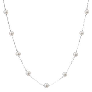 Evolution Group CZ Perlový náhrdelník z pravých říčních perel bílý 22013.1
