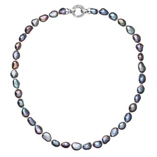 Evolution Group CZ Perlový náhrdelník z pravých říčních perel modrý 22027.3
