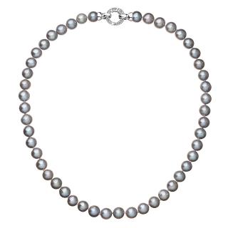 Evolution Group CZ Perlový náhrdelník z pravých říčních perel šedý 22028.3
