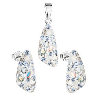 Evolution Group CZ Sada šperků s krystaly Swarovski náušnice a přívěsek modrý 39167.3 light sapphire