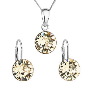 Evolution Group CZ Sada šperků s krystaly Swarovski náušnice, řetízek a přívěsek žluté kulaté 39140.3