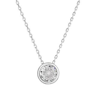 Evolution Group CZ Stříbrný náhrdelník s čirým zirkonem 12051.1 crystal