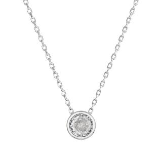 Evolution Group CZ Stříbrný náhrdelník s čirým zirkonem 12052.1 crystal