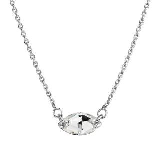 Evolution Group CZ Stříbrný náhrdelník s krystalem Preciosa bílý ovál 72084.1 crystal