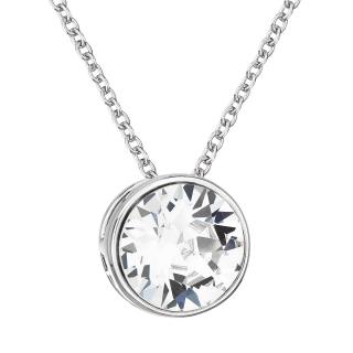 Evolution Group CZ Stříbrný náhrdelník s krystalem Swarovski bílý kulatý 32069.1