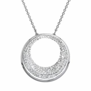 Evolution Group CZ Stříbrný náhrdelník s krystaly Preciosa bílý 32026.1 crystal