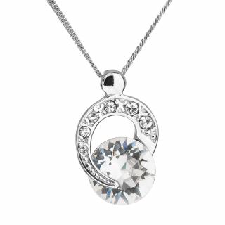 Evolution Group CZ Stříbrný náhrdelník s krystaly Preciosa bílý kulatý 32048.1 crystal