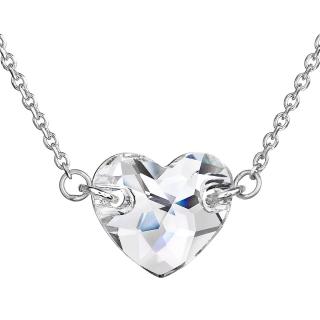 Evolution Group CZ Stříbrný náhrdelník s krystaly Swarovski bílé srdce 32020.1
