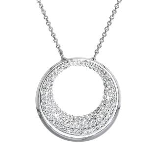 Evolution Group CZ Stříbrný náhrdelník s krystaly Swarovski bílý 32026.1