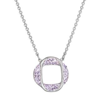 Evolution Group CZ Stříbrný náhrdelník s krystaly Swarovski fialový 32016.3 violet